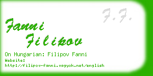 fanni filipov business card